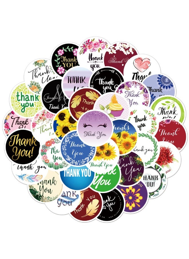 NIBEMINENT 60 Pcs THANK YOU Deco Kit Waterproof Stickers, High Definition Printing Bright Colors, Suitable for Laptop Skateboard Luggage Water Bottle Guitar DIY - Image 1