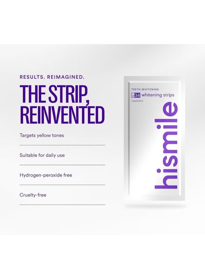 Hismile V34 Whitening Strips - Teeth Whitening Strips with Colour Correction Technology - Image 3