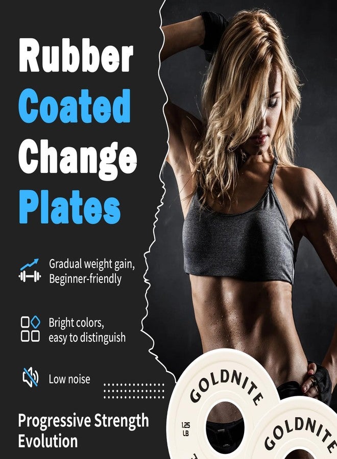 GOLDNITE Change Plates 1.25LB Set Rubber Coated Fractional Weight Plates Olympic Bumper Plates - Barbell Weights for Strength Training, CrossFit, Home Gym Workouts Powerlifting - Image 3