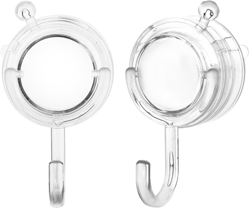 VIS'V Wreath Hanger, Large Twist Lock Suction Cup Wreath Hooks, Heavy Duty, 22 LB Capacity, Removable and Reusable, Round, Clear, 2 Pcs - Image 1