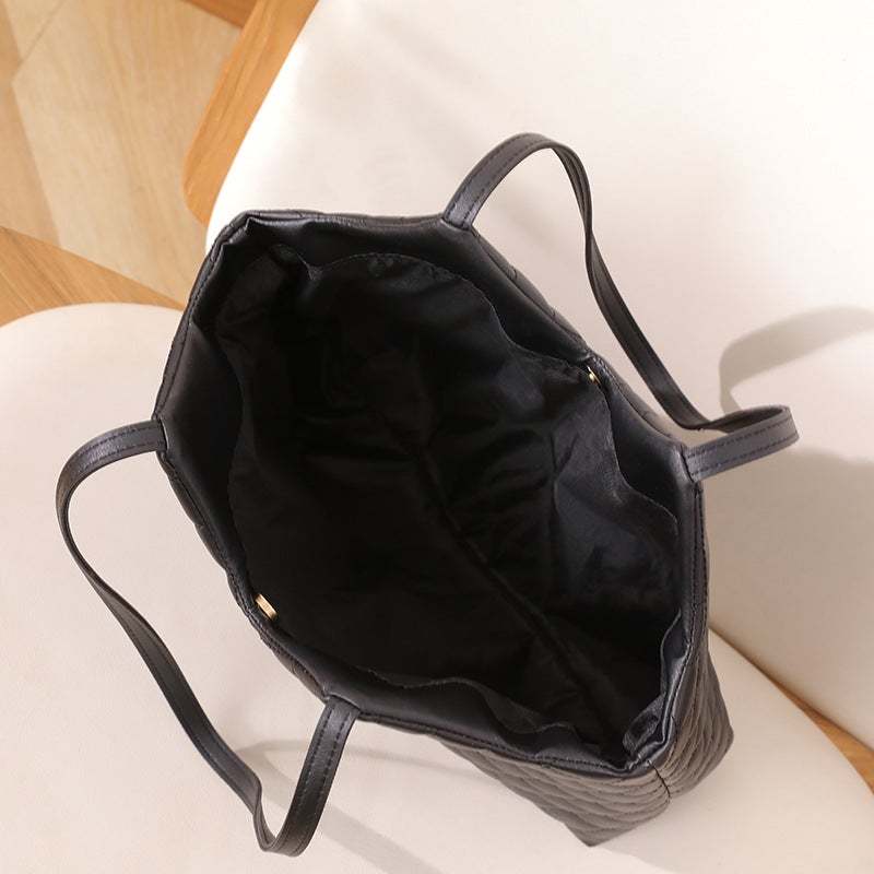 Tote Bag Large Capacity Girls' High-Grade Women'S Bag Work Commuter Bag Fashionable Simple Rhombus Shoulder Bag For Women - Image 5