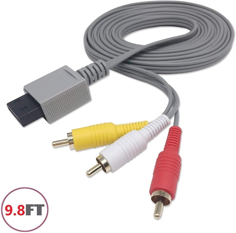 WICAREYO AV Cable Lengthened 9.8ft Audio Video AV RCA Video Cord TV Composite Cable Compatible for Wii Wii U Console - Image 2