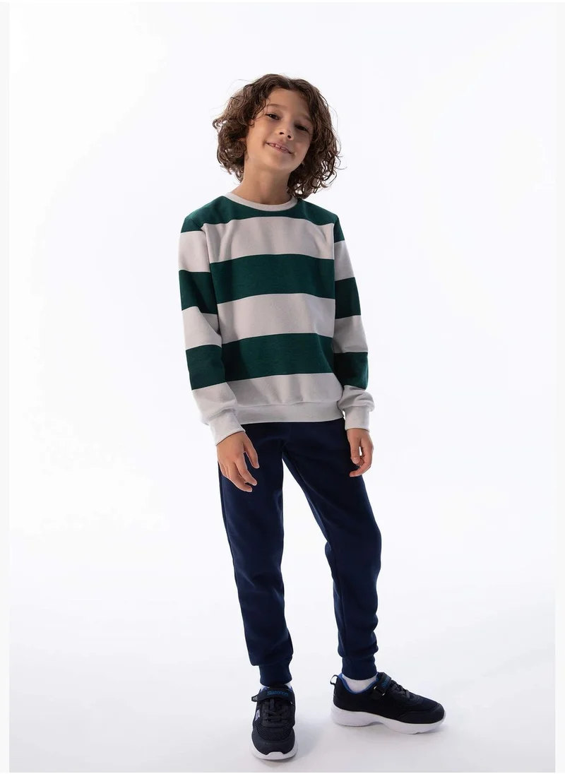 DeFacto Boy Regular Fit Crew Neck Long Sleeve Knitted Sweatshirt