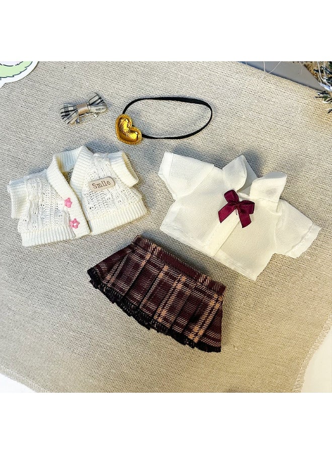 LABUBU LABUBU Universal Doll Outfit – JK School Uniform 5-Piece Set (Headband + Sweater + Shirt + Pleated Skirt + Crossbody Bag) – Fits Gen 1 & 2 Plush/Vinyl Dolls (Doll Not Included)  - Image 2