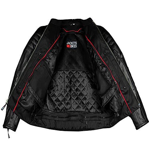 Jackets 4 Bikes Men's REVOLT Premium Buffalo Natural Leather Motorcycle Jacket - CE Armor, Vented, Removable Liner, Concealed Carry Pockets - Cruiser Retro Touring Biker Jacket Black XXL - Image 2