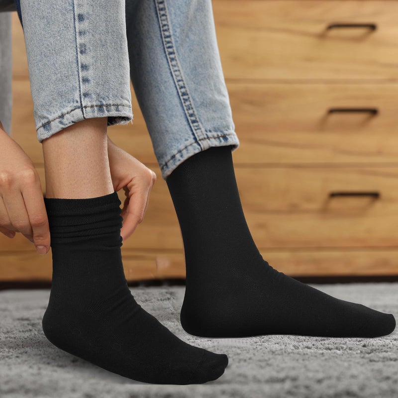 Croloose 4 Pairs Silk Liner Socks Ultra-lightweight Hiking Liners Calf Sweat Absorption Socks for Adult(Black,XL) - Image 3