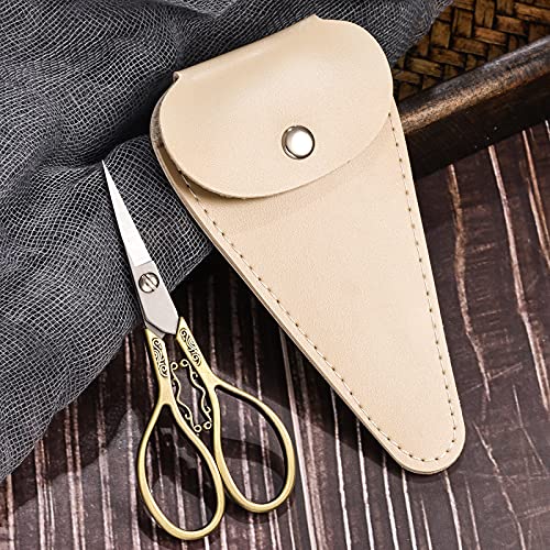 HITOPTY مقص دقيق صغير HITOPTY، 4.3 بوصة طرف مدبب حاد مقص تطريز عتيق مع غلاف للحرف، الخياطة، التطريز المتقاطع، الأعمال الفنية، قطع الخيط - Image 2