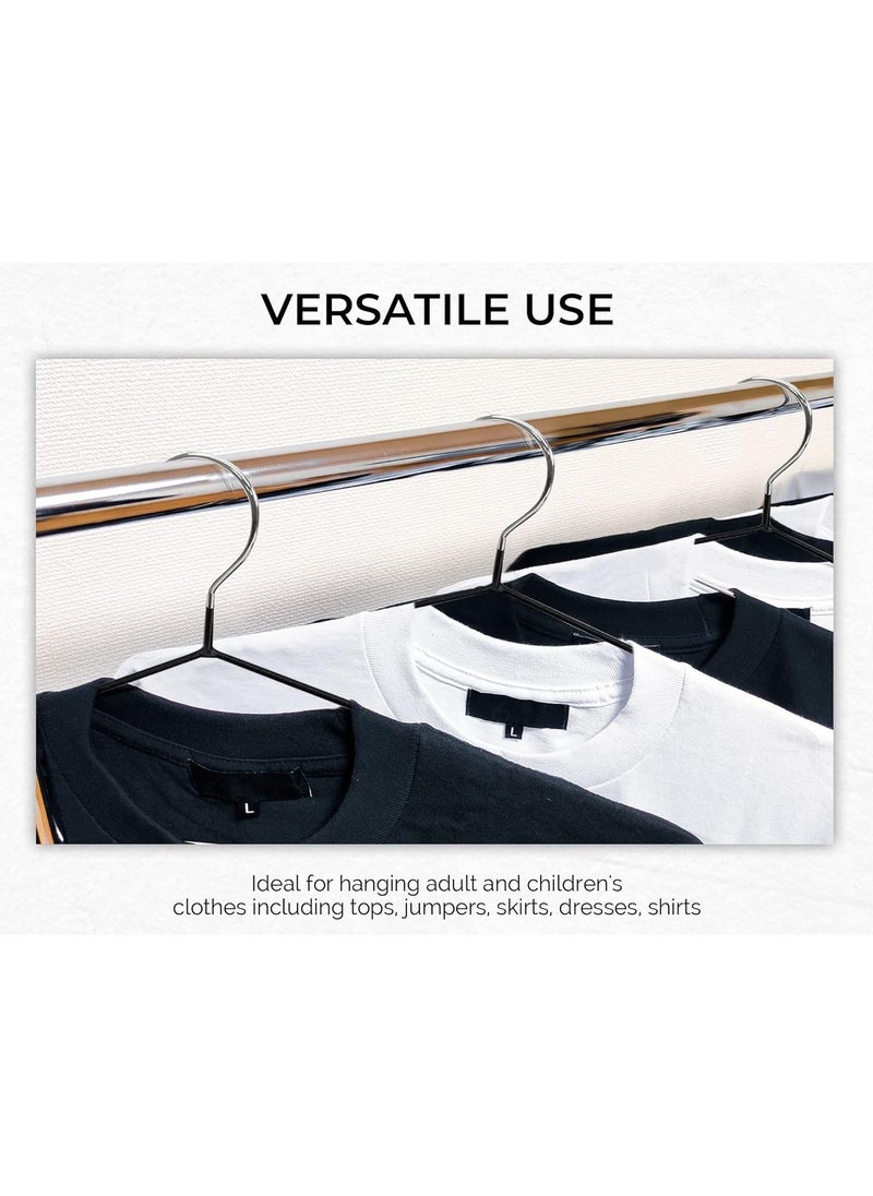 AXENTURE - 30-Pack Non-Slip Metal Hangers 40 CM, Slim (30 Pack, Black) - Image 1