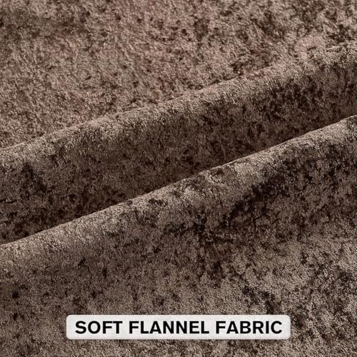FUTEI Pack of 2 Solid Flannel Throw Pillow Covers 18x18 Inch Soft Crushed Textured Neutral Decorative Cushion Cases Vintage Farmhouse Accent for Couch Living Room Dark Coffee - Image 3