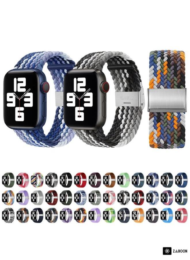 Zaboon Nylon Braid One Buckle  Watch Band For Apple Watch Ultra 49mm / Series 8&7 45mm / SE 2&6&SE&5&4 44mm / 3&2&1 42mm  - Image 2