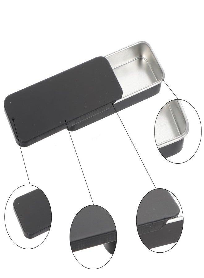 Ymapinc 3 قطع من علب معدنية صغيرة، علبة تخزين حبوب صغيرة مقاومة للماء من Ymapinc، مزودة بغطاء منزلق، مناسبة لتخزين الحلوى والعلكة، علبة معدنية صغيرة الحجم تناسب الجيب وحقيبة اليد للسفر والأنشطة الخارجية (أسود، أبيض، فضي) - Image 3