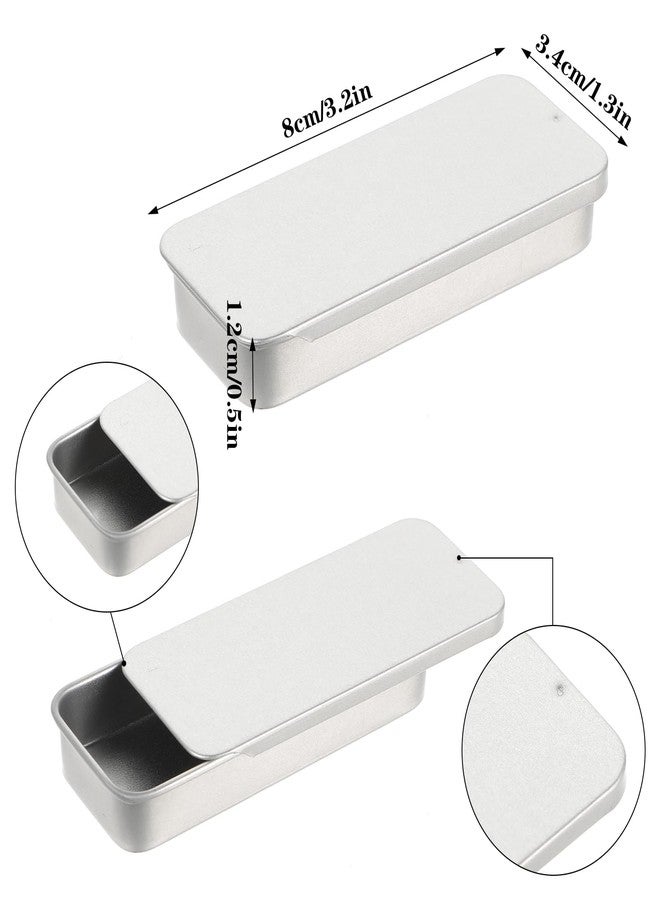 Ymapinc 3 قطع من علب معدنية صغيرة، علبة تخزين حبوب صغيرة مقاومة للماء من Ymapinc، مزودة بغطاء منزلق، مناسبة لتخزين الحلوى والعلكة، علبة معدنية صغيرة الحجم تناسب الجيب وحقيبة اليد للسفر والأنشطة الخارجية (أسود، أبيض، فضي) - Image 2