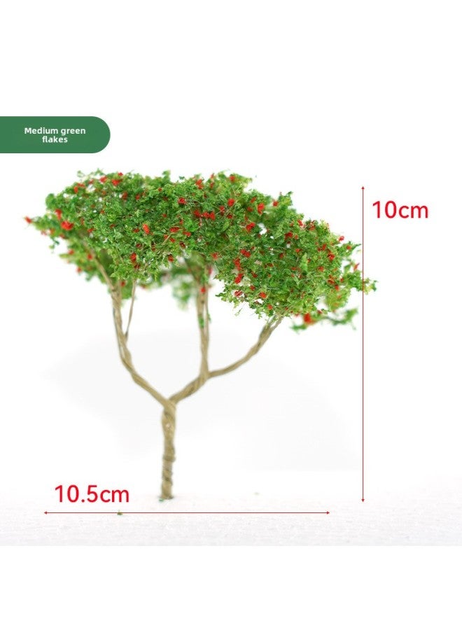 Miniature Simulation Wire Plant Sand Table Model Hand-made Platform With Base Paste Scene Trunk Proportion-Color:Spring Flower 10cm  - Image 1
