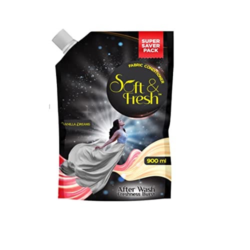 Soft & Fresh combo (Pack of 2) Vanilla Dreams & Pink Coral 2X900ml, best Fabric Conditioner softener increase Freshness and softness 900ml refill pouch liquid conditioner Fabric - Image 3