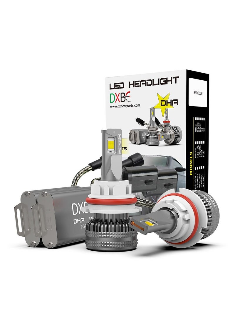 DXB-C 9004/HB1 100W 12.000LM SET 6500K LED Car Headlights 300% Brightness New 6500K Cool White Bulb High Beam and Low Beam Pack of 2 - Image 1