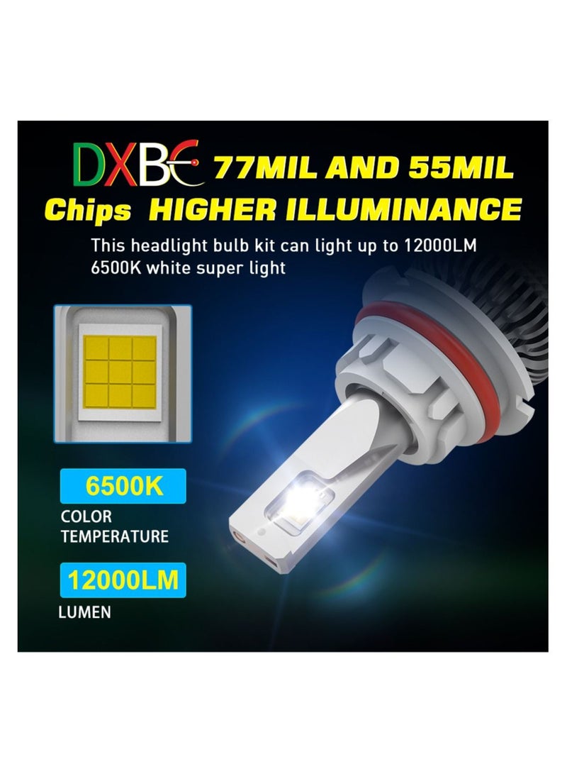 DXB-C 9004/HB1 100W 12.000LM SET 6500K LED Car Headlights 300% Brightness New 6500K Cool White Bulb High Beam and Low Beam Pack of 2 - Image 5