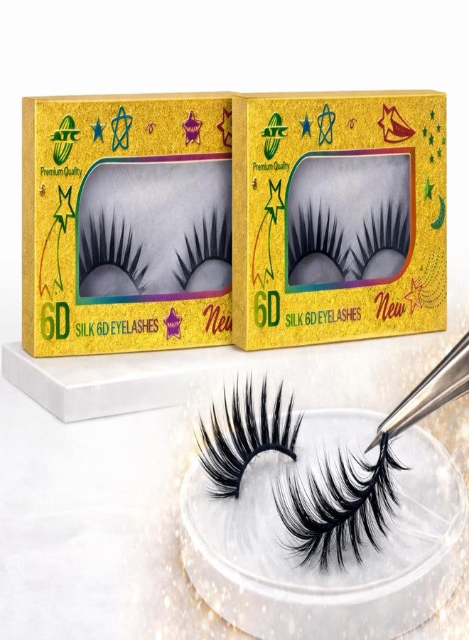 26 Cute Smile Natural Lightweight Faux Mink False Eyelashes for Women Soft, Comfortable, Reusable 5D Cat Eye Lashes, Long-Lasting, Fluttery & Wispy Eye Makeup (Pack of 2) - Image 2