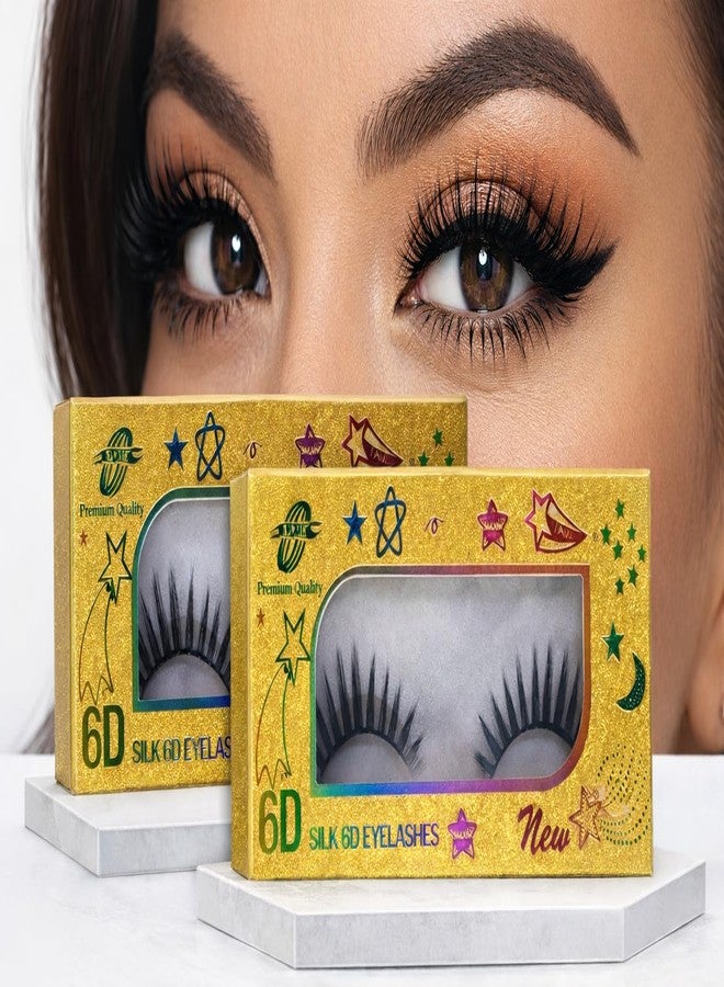26 Cute Smile Natural Lightweight Faux Mink False Eyelashes for Women Soft, Comfortable, Reusable 5D Cat Eye Lashes, Long-Lasting, Fluttery & Wispy Eye Makeup (Pack of 2) - Image 1