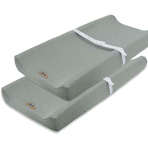 BlueSnail Super Soft and Stretchy Changing Pad Cover 2pk by BlueSnail Heather Grey