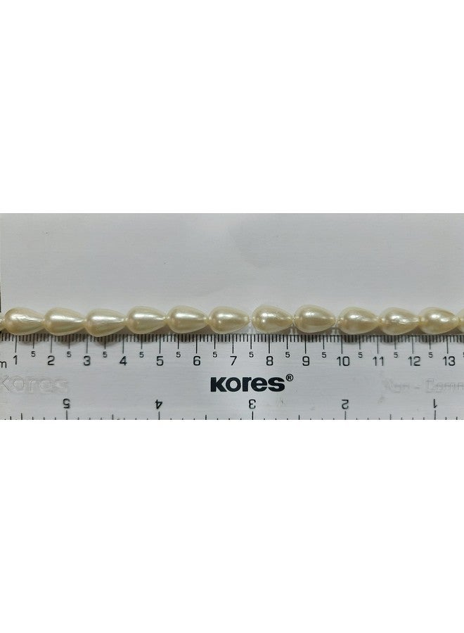 The Unique ® 10mm Drop Shape Off White Colour Moti Pearl Beads for Craft, Decoration, Jewellery Making, DIY Kit, Aari/Maggam Embroidery Toran Work Pack of 245pcs - Image 3