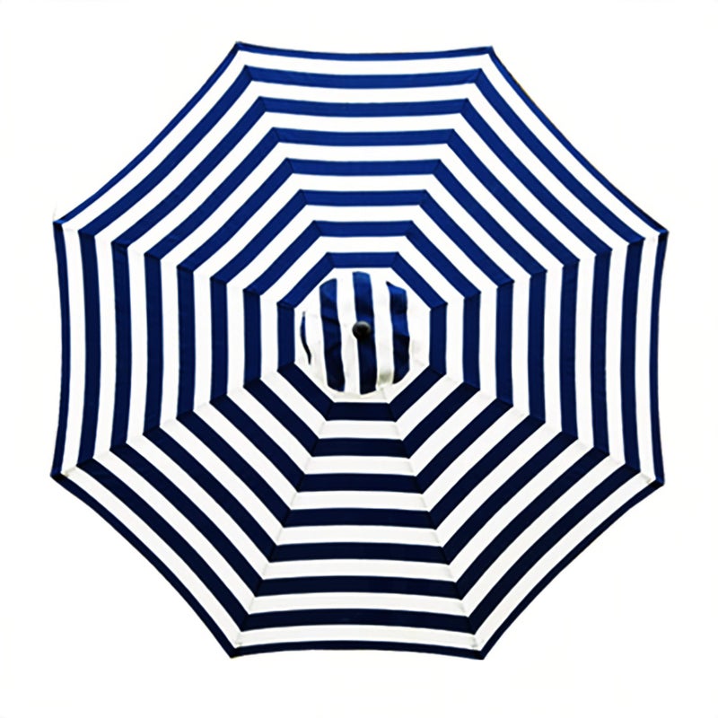 Sunnyglade 9ft Patio Umbrella Replacement Canopy Market Umbrella Top Canopy with 8 Ribs (Blue and White) - Image 1