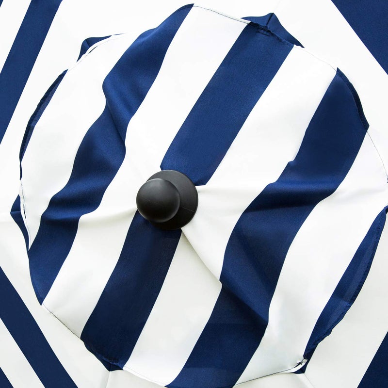 Sunnyglade 9ft Patio Umbrella Replacement Canopy Market Umbrella Top Canopy with 8 Ribs (Blue and White) - Image 2