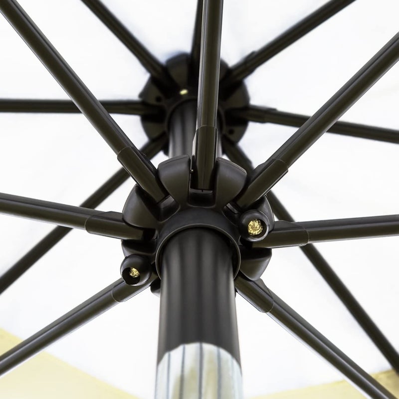 Sunnyglade 9ft Patio Umbrella Replacement Canopy Market Umbrella Top Canopy with 8 Ribs (Blue and White) - Image 4