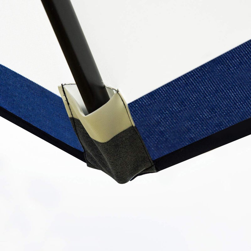 Sunnyglade 9ft Patio Umbrella Replacement Canopy Market Umbrella Top Canopy with 8 Ribs (Blue and White) - Image 3