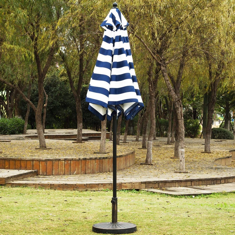 Sunnyglade 9ft Patio Umbrella Replacement Canopy Market Umbrella Top Canopy with 8 Ribs (Blue and White) - Image 5