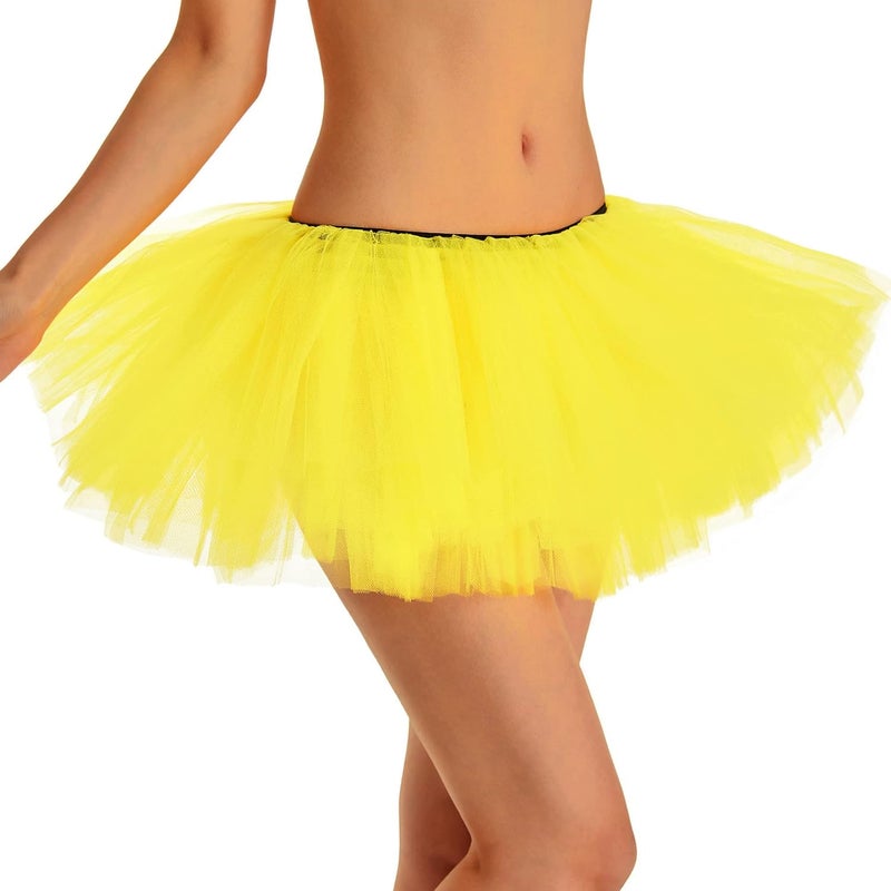 Phantomon Tutu Skirt Women's Teens Classic Elastic 5 Layered Tulle Ballet Skirt, 1950s Vintage Style Short Skirt, Adult Size - Image 2