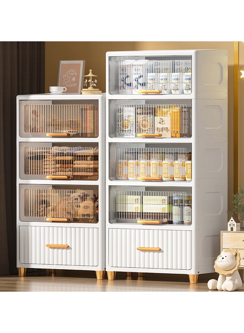 تشولوفز صناديق تخزين بخمس طبقات بأغطية، صناديق تخزين كبيرة جدًا، خزانة تنظيم للمطبخ، خزانة تنظيم وجبات خفيفة شفافة متعددة الطبقات قابلة للطي، للمنزل والمطبخ وغرفة النوم - Image 2