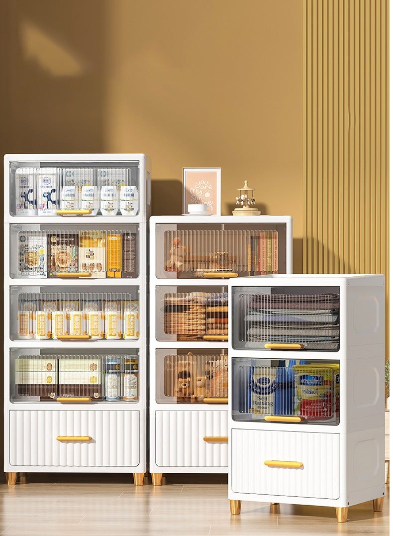 تشولوفز صناديق تخزين بخمس طبقات بأغطية، صناديق تخزين كبيرة جدًا، خزانة تنظيم للمطبخ، خزانة تنظيم وجبات خفيفة شفافة متعددة الطبقات قابلة للطي، للمنزل والمطبخ وغرفة النوم - Image 4