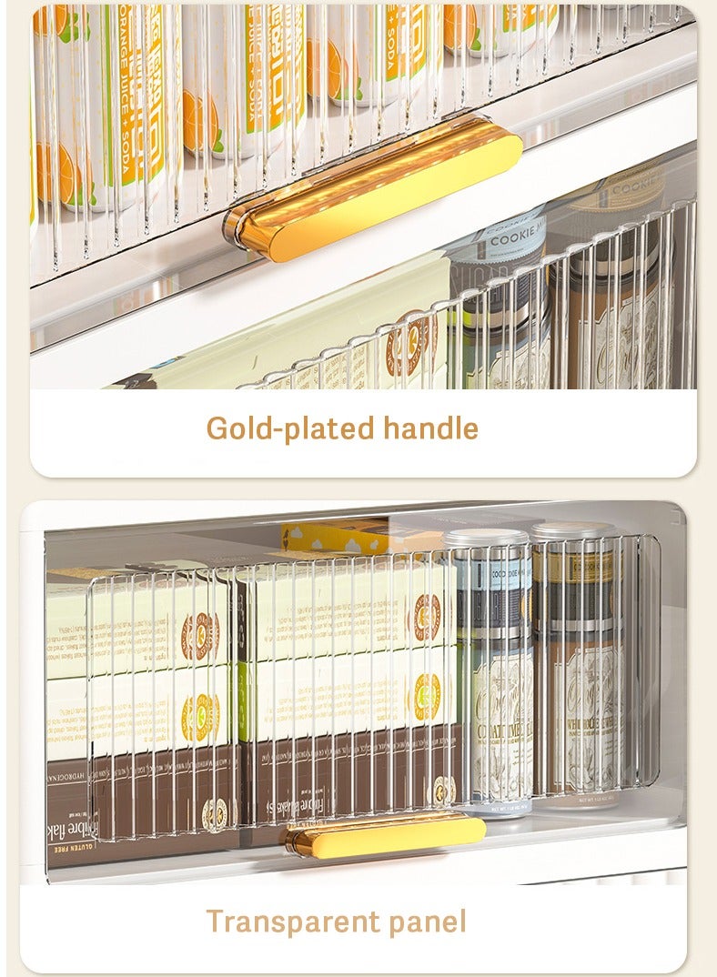 تشولوفز صناديق تخزين بخمس طبقات بأغطية، صناديق تخزين كبيرة جدًا، خزانة تنظيم للمطبخ، خزانة تنظيم وجبات خفيفة شفافة متعددة الطبقات قابلة للطي، للمنزل والمطبخ وغرفة النوم - Image 5