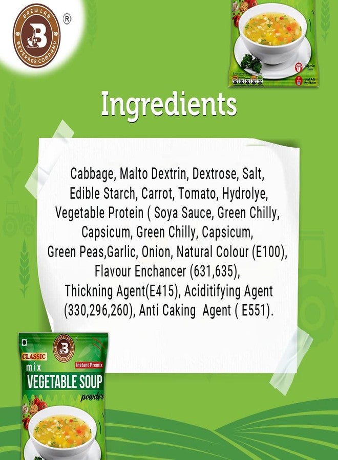 Brew Lab Healthy & Tasty Classic Mix Vegetable Soup Powder | Suitable For Vending Machines | Quick and Easy Preparation | (1Kg) - Image 4