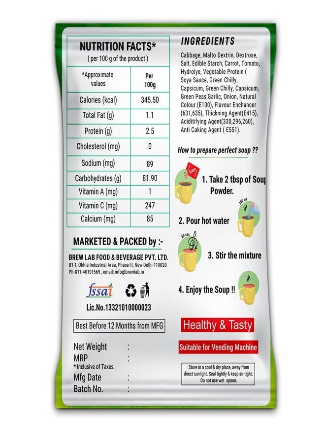 Brew Lab Healthy & Tasty Classic Mix Vegetable Soup Powder | Suitable For Vending Machines | Quick and Easy Preparation | (1Kg) - Image 2