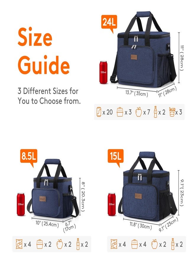 Lifewit Large Lunch Bag Insulated Lunch Box Soft Cooler Cooling Tote for Adult Men Women, Dark Blue 40-Can (24L) - Image 3