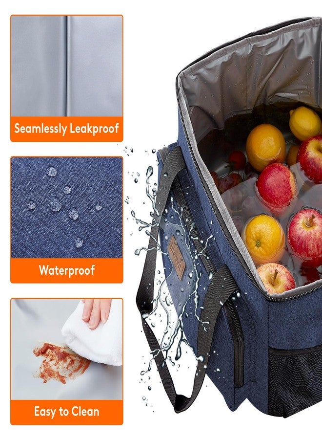 Lifewit Large Lunch Bag Insulated Lunch Box Soft Cooler Cooling Tote for Adult Men Women, Dark Blue 40-Can (24L) - Image 4