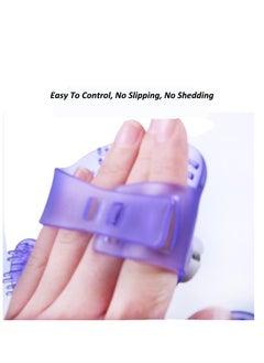 Rubik Metal Rolling Ball Massage Body Palm Massager Glove Pain Relief Device Purple  - Image 3