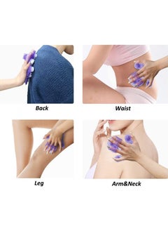 Rubik Metal Rolling Ball Massage Body Palm Massager Glove Pain Relief Device Purple  - Image 2