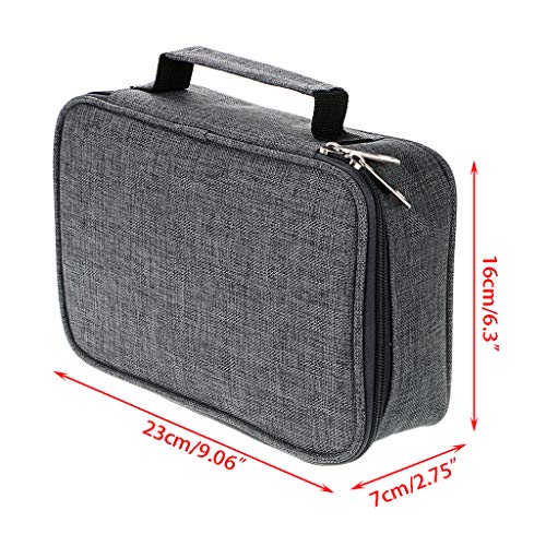 BTSKY حافظة أقلام BTSKY® بسعة عالية بسحاب - حقيبة أدوات مكتبية متعددة الوظائف 72 فتحة لحافظة أقلام ملونة حقائب أقلام محمولة مع 2 أكمام قابلة للإزالة رمادي - Image 5