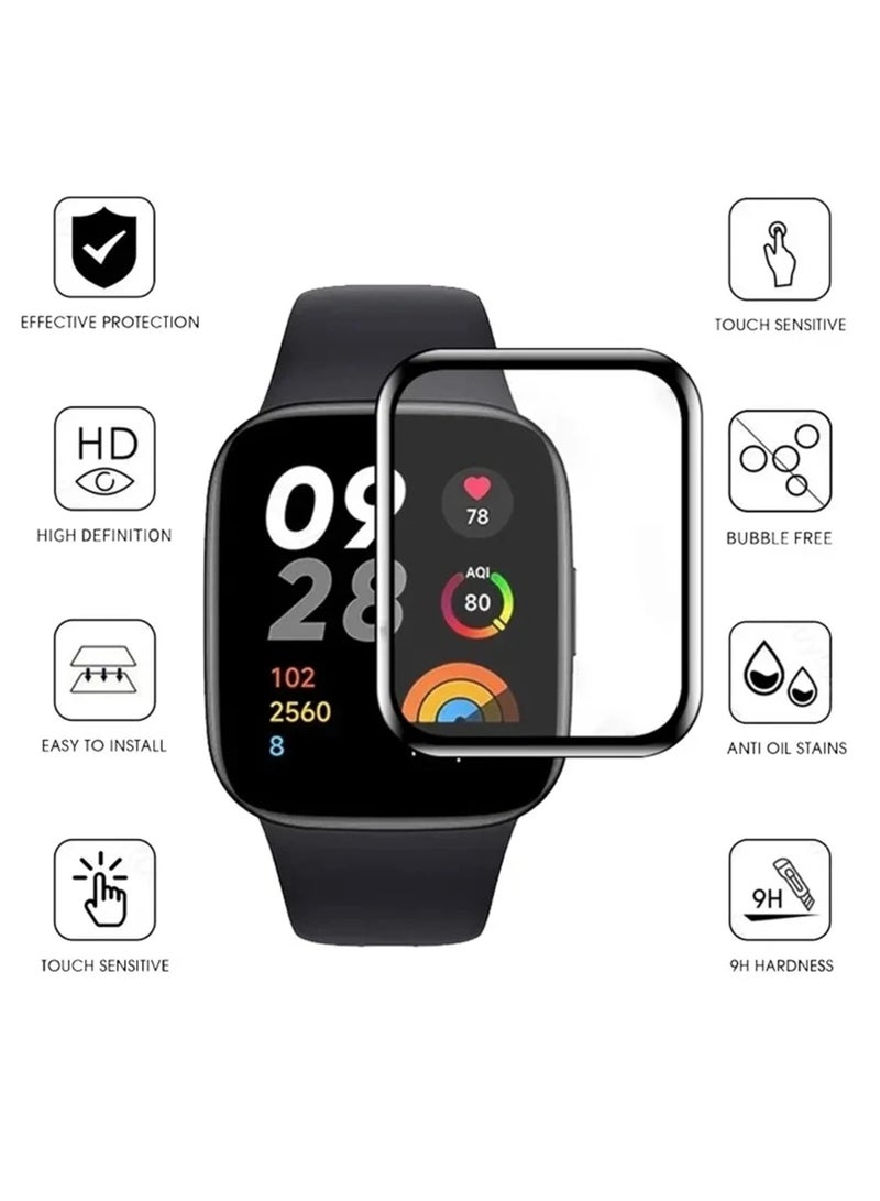 Nano Full Tempered  Glass Screen Protector For Xiaomi Mi Band 8 Pro - Black - Image 3