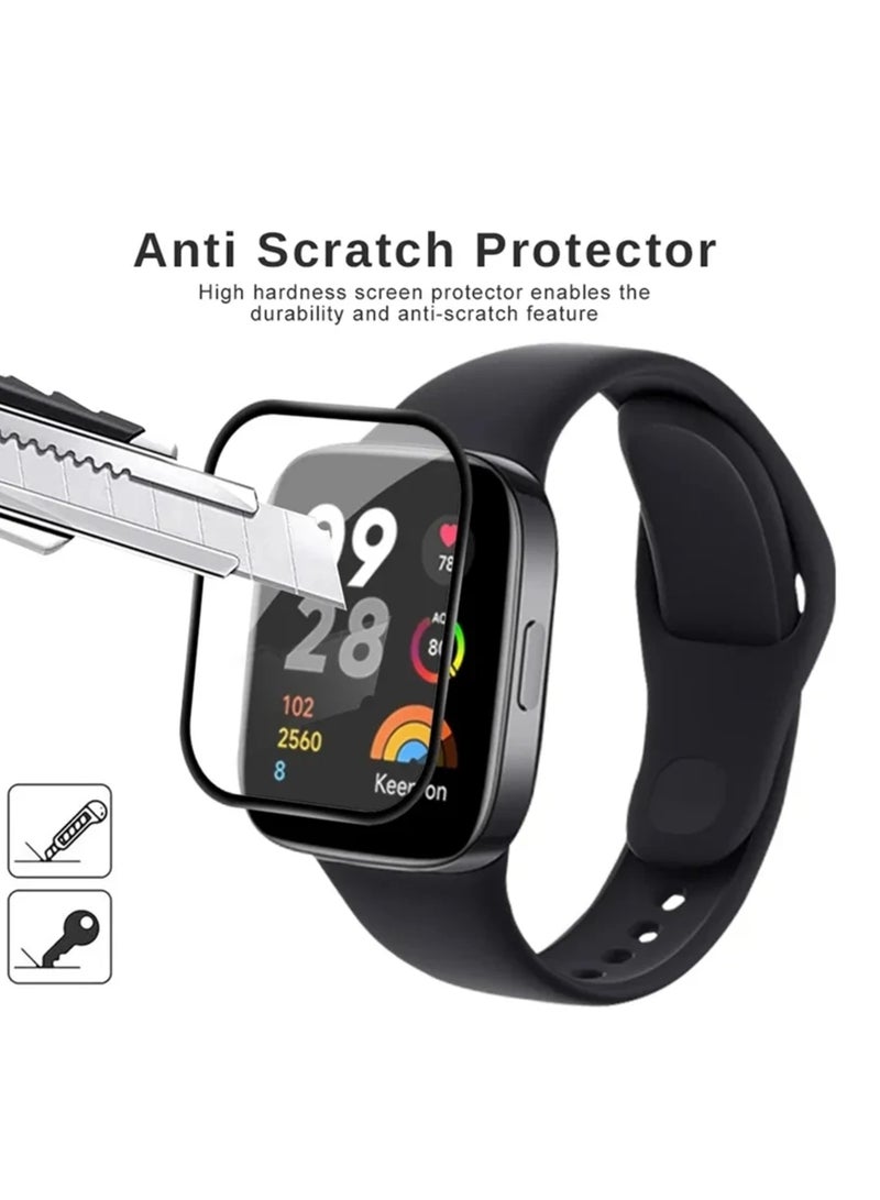 Nano Full Tempered  Glass Screen Protector For Xiaomi Mi Band 8 Pro - Black - Image 2