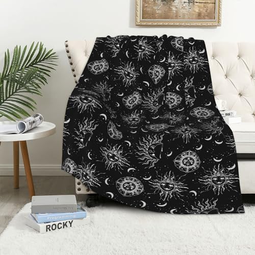 Zminciu Sun and Moon Blanket 50"x40" Inch Cozy Fluffy Plush Crescent Moon Blankets Celestial Blanket Soft Flannel Hippie Throw for Men Women Boys Girls Christmas Sofa Bed Couch - Image 5