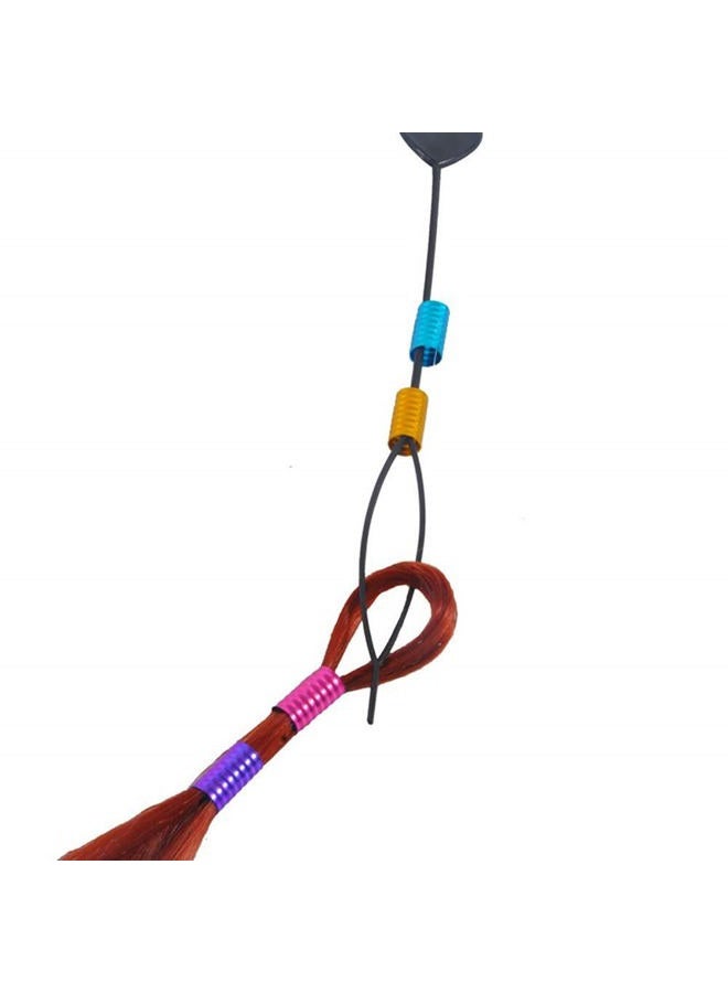 Quupy 6PCS Quick Beader for Loading Beads Automatic Hair Beader Hair Styling Accessories Plastic Magic Topsy Tail Hair Braid Ponytail Styling Maker (Black) - Image 4