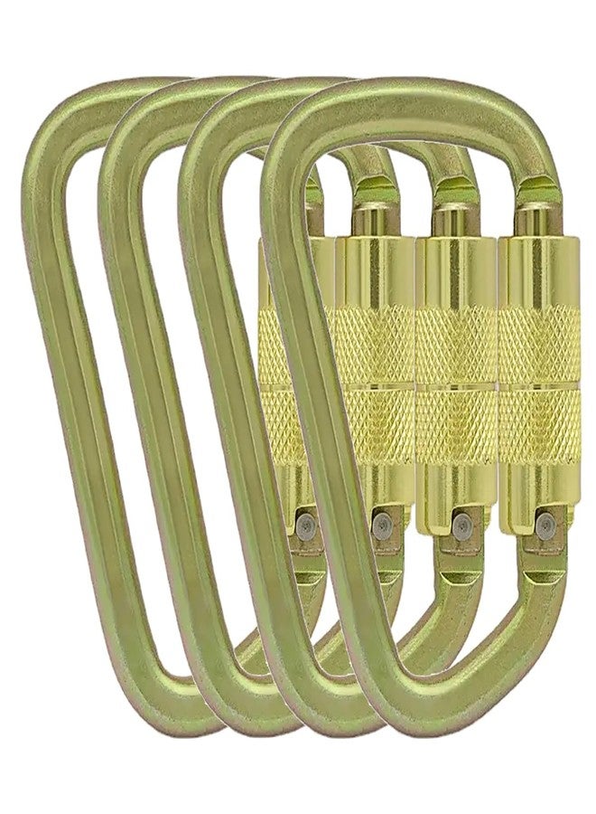 BYANG Auto Locking Carabiner 30KN=6500lbs Heavy Duty Large Clip Climbing Carabiner Twist Lock Carabiners for Rock Climbing, Camping, Gym,Rescue (CE Rated,D Shape),Gold - Image 2
