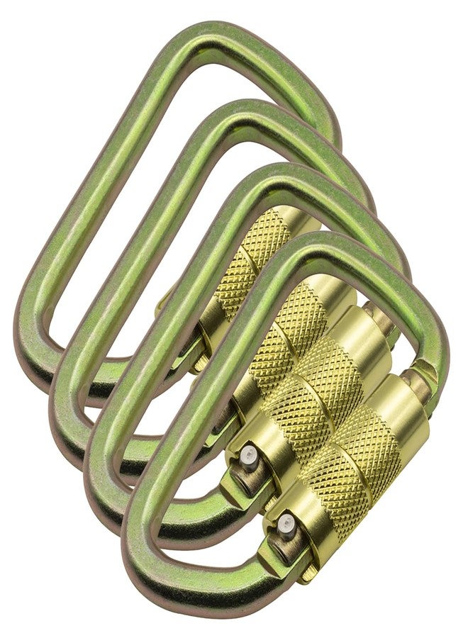 BYANG Auto Locking Carabiner 30KN=6500lbs Heavy Duty Large Clip Climbing Carabiner Twist Lock Carabiners for Rock Climbing, Camping, Gym,Rescue (CE Rated,D Shape),Gold - Image 1