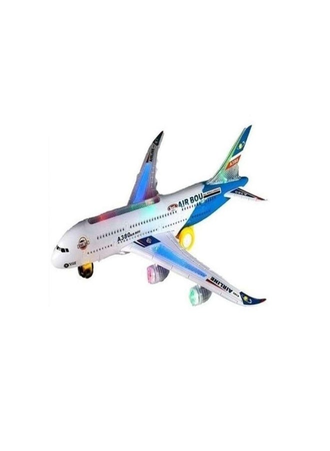 حديقة الألعاب طائرة لعبة على شكل طائرة ركاب – تعمل بالبطارية مع أضواء LED وصوت واقعي وحركة تلقائية للأطفال - Image 1