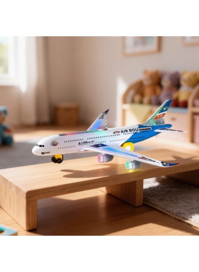 TOY GARDEN Battery Operated Air Bus Toy Airplane – Flashing LED Lights & Bump-and-Go Action, Realistic Sound Toy Aircraft for Kids - Image 5