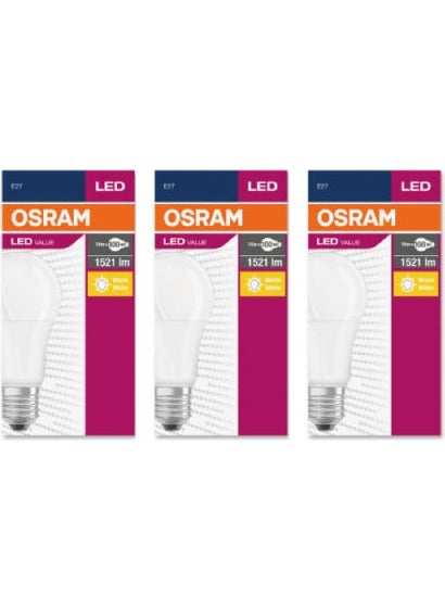 Osram Led Value 13W Yellow Light E-27 1521lm Bulb 3 Pack  - Image 2