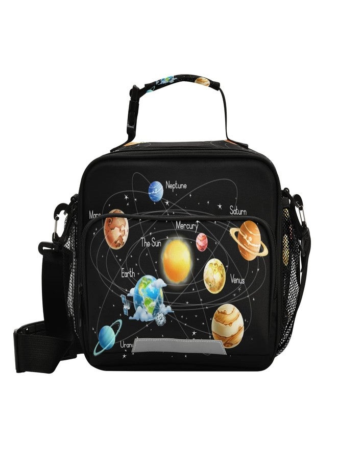 Dussdil Space Galaxy Kids Lunch Bags for Girls Boys Solar System Planets Lunch Box Insulated Cooler Bag Reusable Organizer Tote Bags with Adjustable Shoulder Strap School Work Picnic Beach Sporting - Image 1
